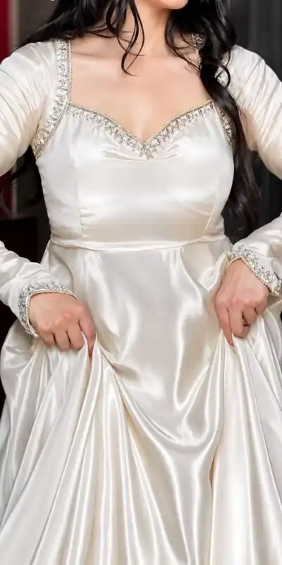 SSR 551 White Upada Silk Gown Perfect for Wedding, Party, Onam, Housewarming, Durga Puja –. Grab it for ₹2399. Delivery 4-6 Working Days. Shop now. | Gowns, Bollywood Gowns, Creative Gowns, Designer Gowns, Embroidered Gowns, Party Wear Gowns