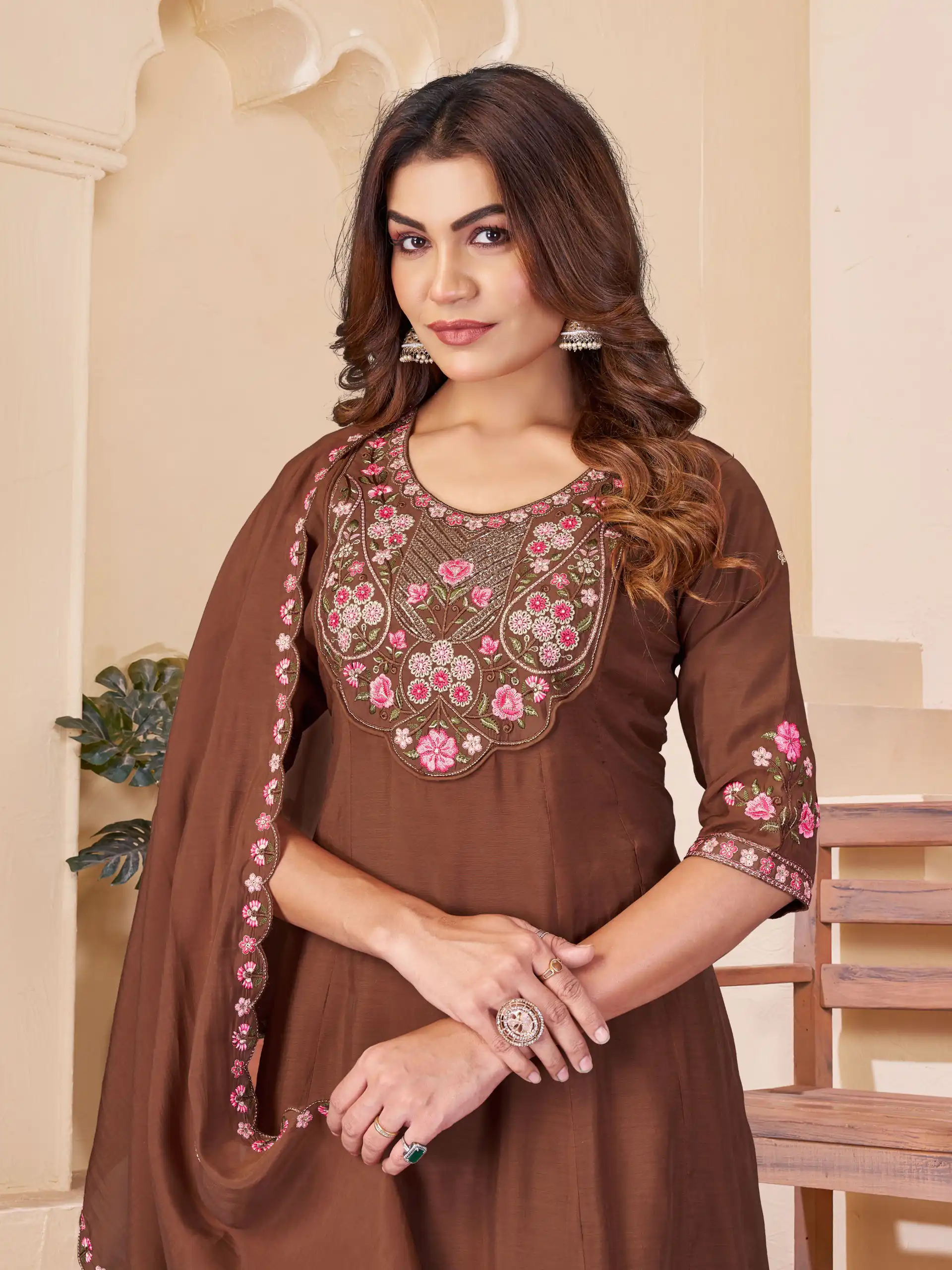 DIVA 172 Brown Mal Chanderi Salwar Suit Perfect for Wedding, Party, Baisakhi, Housewarming, Sangeet – Introductory Price ₹2799. Delivery 4-6 Working D | Jump Suits, Salwar suit, Designer Suits, Casual Suits, Creative suits, Palazzo Suits, Party Wear Suits, Patiala Suits, Straight Suits