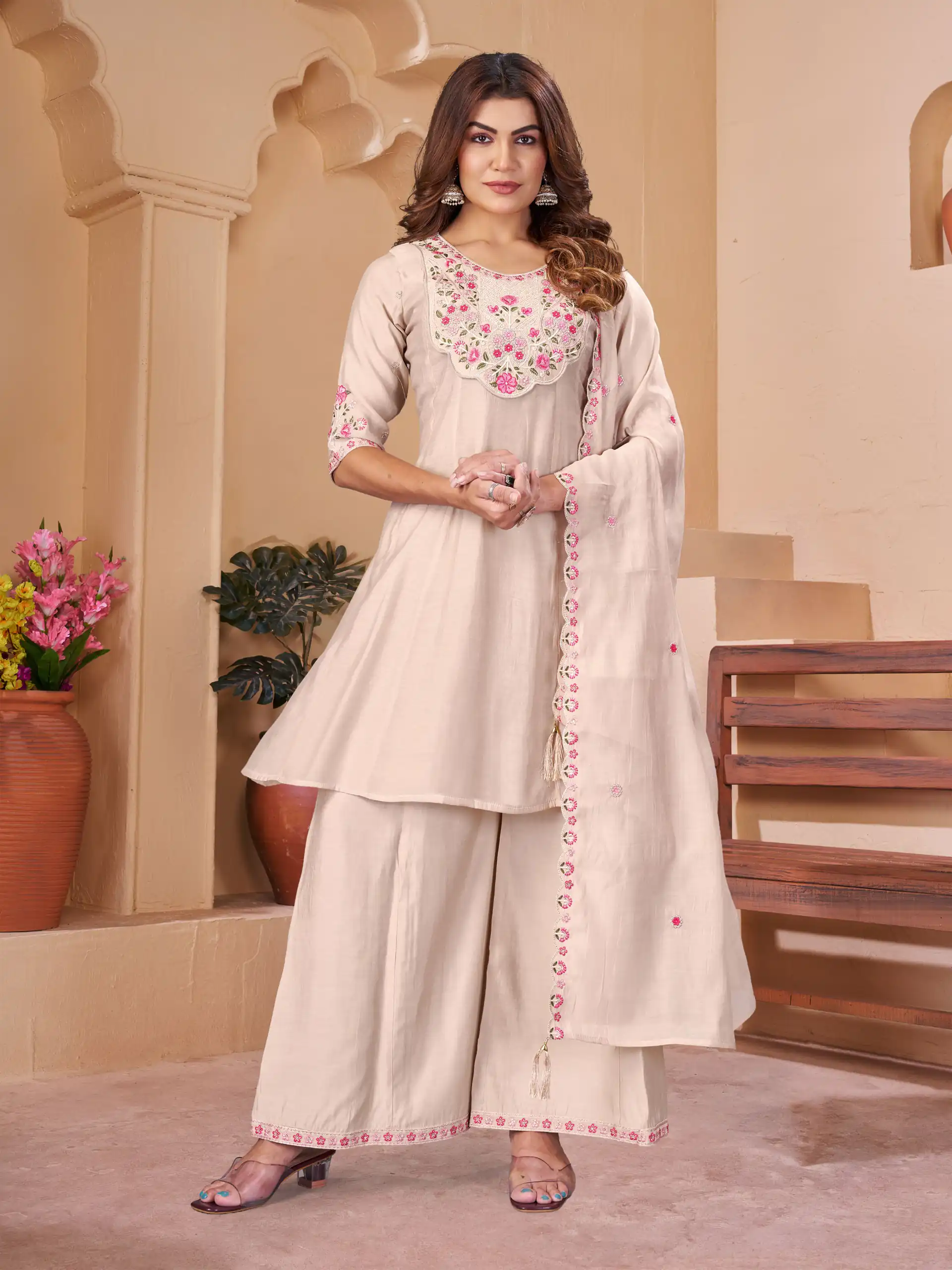 DIVA 172 Chiku Mal Chanderi Salwar Suit Perfect for Wedding, Party, Baisakhi, Housewarming, Sangeet – Introductory Price ₹2799. Delivery 4-6 Working D | Jump Suits, Salwar suit, Designer Suits, Casual Suits, Creative suits, Palazzo Suits, Party Wear Suits, Patiala Suits, Straight Suits
