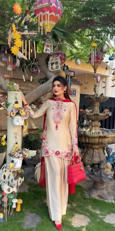 SR 1714 in Cream Embroidery Work Salwar Suit Natural Satin. Introductory Price ₹2149. Delivery 4-6 Working Days. Shop now. | Jump Suits, Salwar suit, Designer Suits, Casual Suits, Creative suits, Palazzo Suits, Party Wear Suits, Patiala Suits, Straight Suits