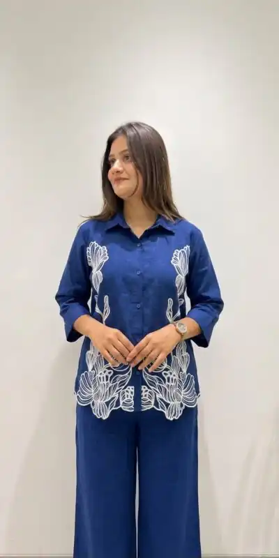 BE 496 Navy Blue in Cotton Denim Embroidery Work & Sequins Work Kurti . Grab it for ₹1949. Delivery 4-6 Working Days. Shop now. | Kurti, Bollywood Kurti, Creative Kurtis, Designer Kurti, Party Wear Kurti, Selfie Kurti