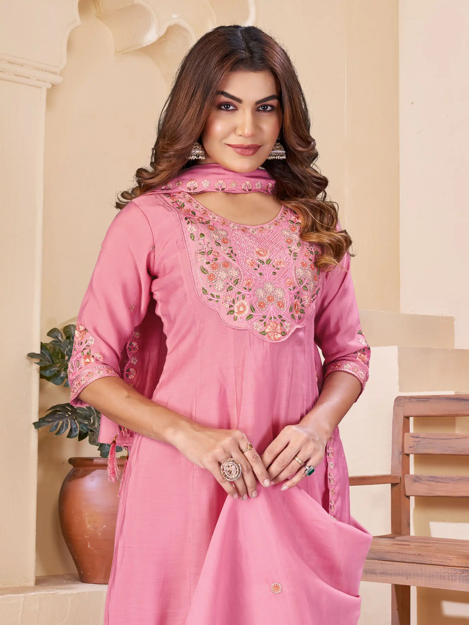 DIVA 172 Pink Mal Chanderi Salwar Suit Perfect for Wedding, Party, Baisakhi, Housewarming, Sangeet – Introductory Price ₹2799. Delivery 4-6 Working D | Jump Suits, Salwar suit, Designer Suits, Casual Suits, Creative suits, Palazzo Suits, Party Wear Suits, Patiala Suits, Straight Suits