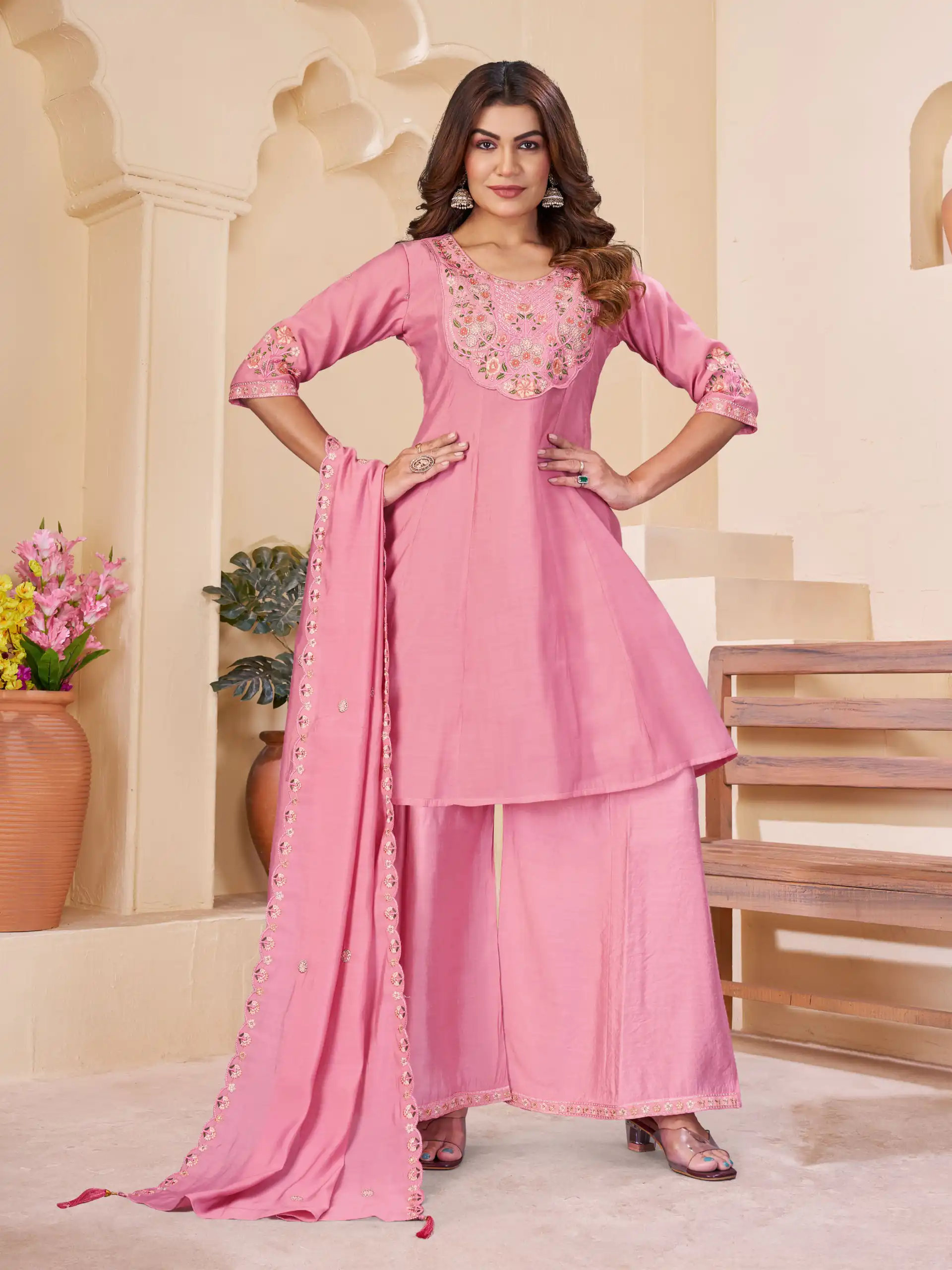 DIVA 172 Pink Mal Chanderi Salwar Suit Perfect for Wedding, Party, Baisakhi, Housewarming, Sangeet – Introductory Price ₹2799. Delivery 4-6 Working D | Jump Suits, Salwar suit, Designer Suits, Casual Suits, Creative suits, Palazzo Suits, Party Wear Suits, Patiala Suits, Straight Suits