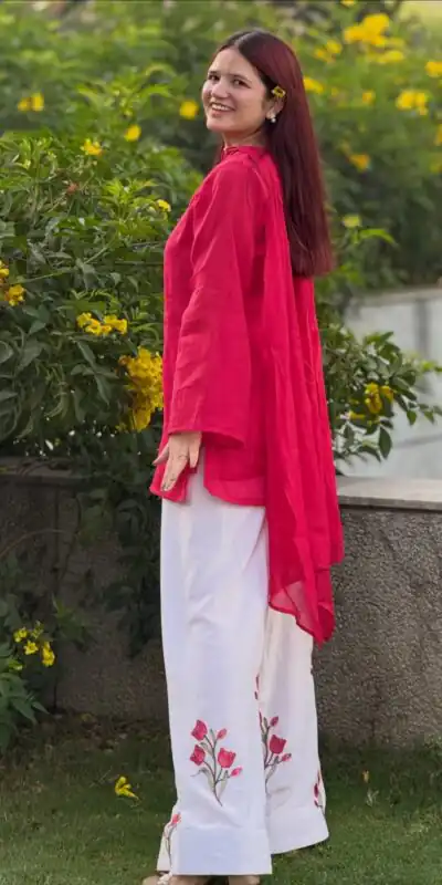 MF 546 Red Mal Chanderi Salwar Suit Perfect for Wedding, Party, Baisakhi, Housewarming, Sangeet – Introductory Price ₹2149. Delivery 4-6 Working D | Jump Suits, Salwar suit, Designer Suits, Casual Suits, Creative suits, Palazzo Suits, Party Wear Suits, Patiala Suits, Straight Suits