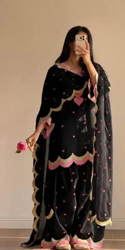 BE 490 Black Mul Chanderi Salwar Suit with Embroidery Work & Sequins Work. Festive Deal ₹2399. Delivery 4-6 Working Days. Shop nowp | Jump Suits, Salwar suit, Designer Suits, Casual Suits, Creative suits, Palazzo Suits, Party Wear Suits, Patiala Suits, Straight Suits