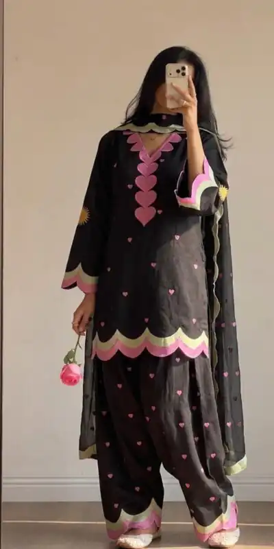 BE 490 Black Mul Chanderi Salwar Suit with Embroidery Work & Sequins Work. Festive Deal ₹2399. Delivery 4-6 Working Days. Shop nowp | Jump Suits, Salwar suit, Designer Suits, Casual Suits, Creative suits, Palazzo Suits, Party Wear Suits, Patiala Suits, Straight Suits