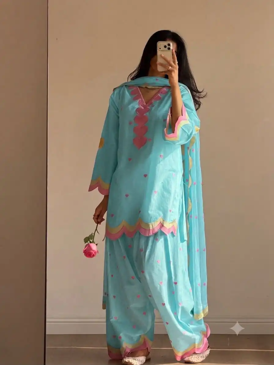 BE 490 Blue Mul Chanderi Salwar Suit with Embroidery Work & Sequins Work. Festive Deal ₹2399. Delivery 4-6 Working Days. Shop nowp | Jump Suits, Salwar suit, Designer Suits, Casual Suits, Creative suits, Palazzo Suits, Party Wear Suits, Patiala Suits, Straight Suits