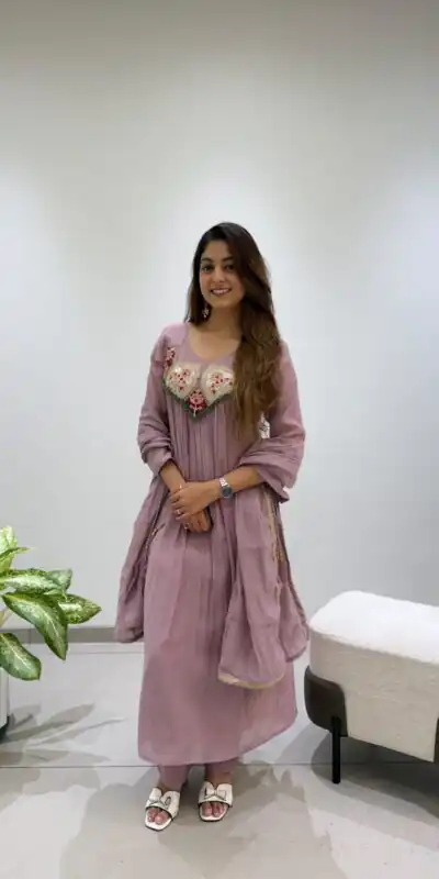 LG 2145 Lavender Mul Chanderi Salwar Suit with Embroidery Work & Sequins Work. Festive Deal ₹2799. Delivery 4-6 Working Days. Shop nowp | Jump Suits, Salwar suit, Designer Suits, Casual Suits, Creative suits, Palazzo Suits, Party Wear Suits, Patiala Suits, Straight Suits