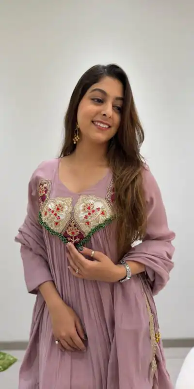 LG 2145 Lavender Mul Chanderi Salwar Suit with Embroidery Work & Sequins Work. Festive Deal ₹2799. Delivery 4-6 Working Days. Shop nowp | Jump Suits, Salwar suit, Designer Suits, Casual Suits, Creative suits, Palazzo Suits, Party Wear Suits, Patiala Suits, Straight Suits