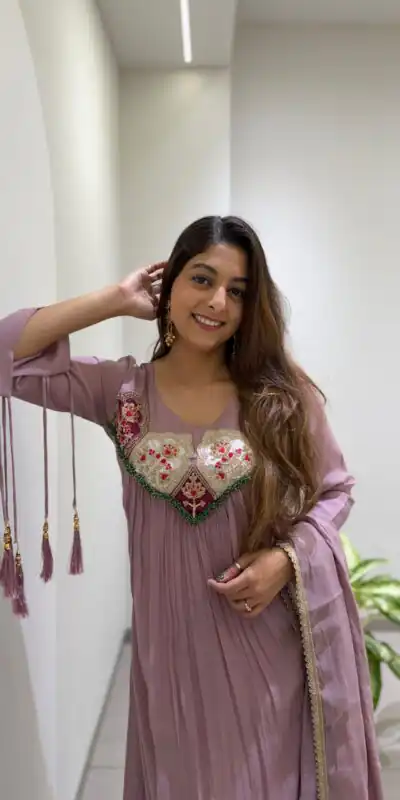 LG 2145 Lavender Mul Chanderi Salwar Suit with Embroidery Work & Sequins Work. Festive Deal ₹2799. Delivery 4-6 Working Days. Shop nowp | Jump Suits, Salwar suit, Designer Suits, Casual Suits, Creative suits, Palazzo Suits, Party Wear Suits, Patiala Suits, Straight Suits