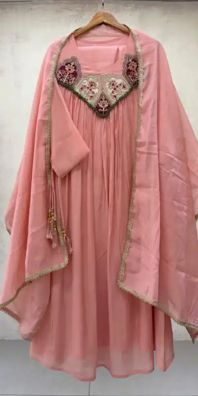 LG 2145 Peach Mul Chanderi Salwar Suit with Embroidery Work & Sequins Work. Festive Deal ₹2799. Delivery 4-6 Working Days. Shop nowp | Jump Suits, Salwar suit, Designer Suits, Casual Suits, Creative suits, Palazzo Suits, Party Wear Suits, Patiala Suits, Straight Suits