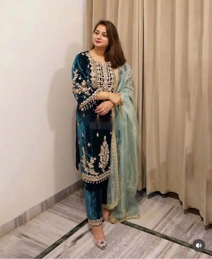 WW 1236 Blue Viscose Velvet Salwar Suit with Embroidery Work & Lace Work. Grab it for ₹2299. Delivery 4-6 Working Days. Shop now. | Jump Suits, Salwar suit, Designer Suits, Casual Suits, Creative suits, Palazzo Suits, Party Wear Suits, Patiala Suits, Straight Suits