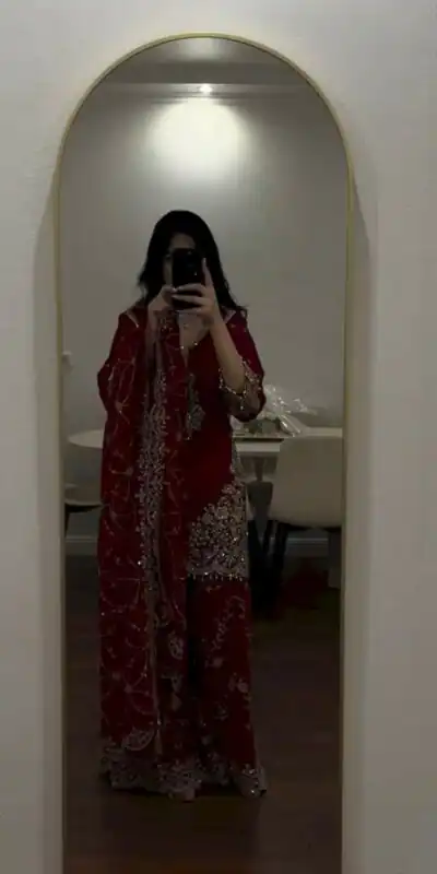 ZSR 3187 Maroon Faux Georgette Salwar Suit with Mirror Work & Embroidery Work. Get it for ₹2349. Delivery 4-6 Working Days. Shop now. | Jump Suits, Salwar suit, Designer Suits, Casual Suits, Creative suits, Palazzo Suits, Party Wear Suits, Patiala Suits, Straight Suits