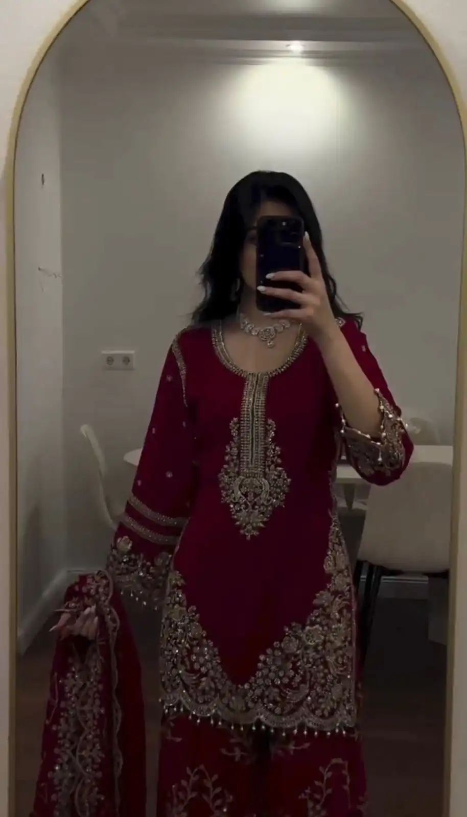 ZSR 3187 Maroon Faux Georgette Salwar Suit with Mirror Work & Embroidery Work. Get it for ₹2349. Delivery 4-6 Working Days. Shop now. | Jump Suits, Salwar suit, Designer Suits, Casual Suits, Creative suits, Palazzo Suits, Party Wear Suits, Patiala Suits, Straight Suits