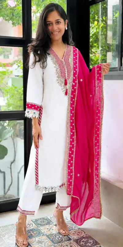 ZSR 3190 White Color Chinon Silk Embroidery Work Salwar Suit . Get it for ₹2349. Delivery 4-6 Working Days. Online Shop now. | Jump Suits, Salwar suit, Designer Suits, Casual Suits, Creative suits, Palazzo Suits, Party Wear Suits, Patiala Suits, Straight Suits