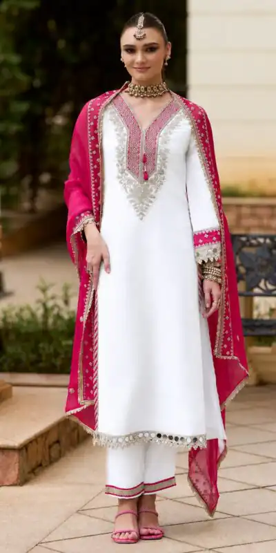 ZSR 3190 White Color Chinon Silk Embroidery Work Salwar Suit . Get it for ₹2349. Delivery 4-6 Working Days. Online Shop now. | Jump Suits, Salwar suit, Designer Suits, Casual Suits, Creative suits, Palazzo Suits, Party Wear Suits, Patiala Suits, Straight Suits