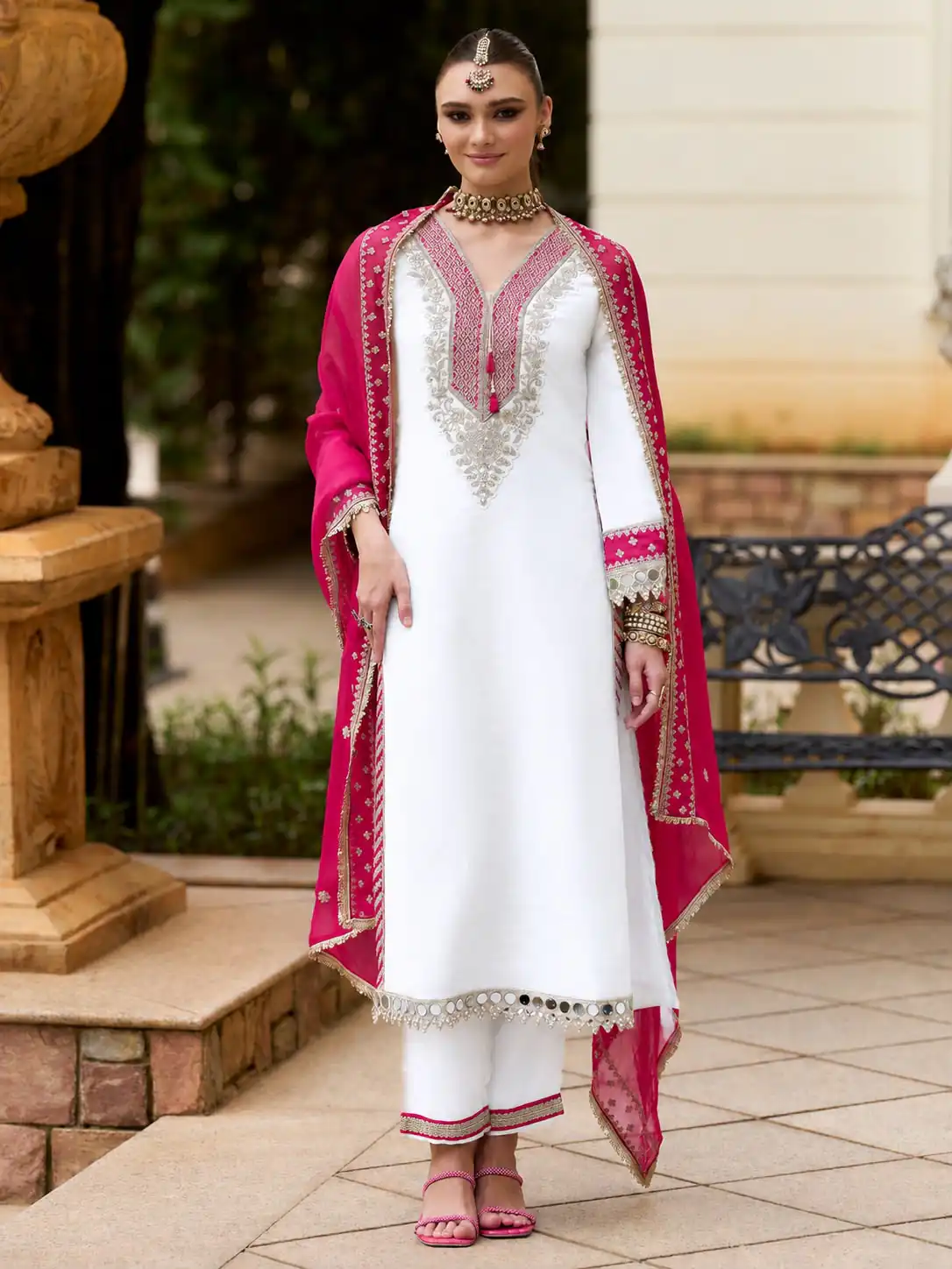 ZSR 3190 White Color Chinon Silk Embroidery Work Salwar Suit . Get it for ₹2349. Delivery 4-6 Working Days. Online Shop now. | Jump Suits, Salwar suit, Designer Suits, Casual Suits, Creative suits, Palazzo Suits, Party Wear Suits, Patiala Suits, Straight Suits