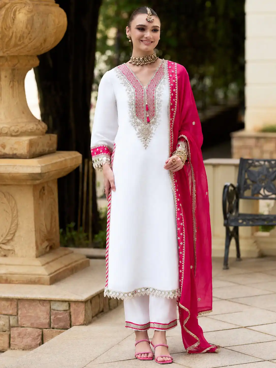 ZSR 3190 White Color Chinon Silk Embroidery Work Salwar Suit . Get it for ₹2349. Delivery 4-6 Working Days. Online Shop now. | Jump Suits, Salwar suit, Designer Suits, Casual Suits, Creative suits, Palazzo Suits, Party Wear Suits, Patiala Suits, Straight Suits