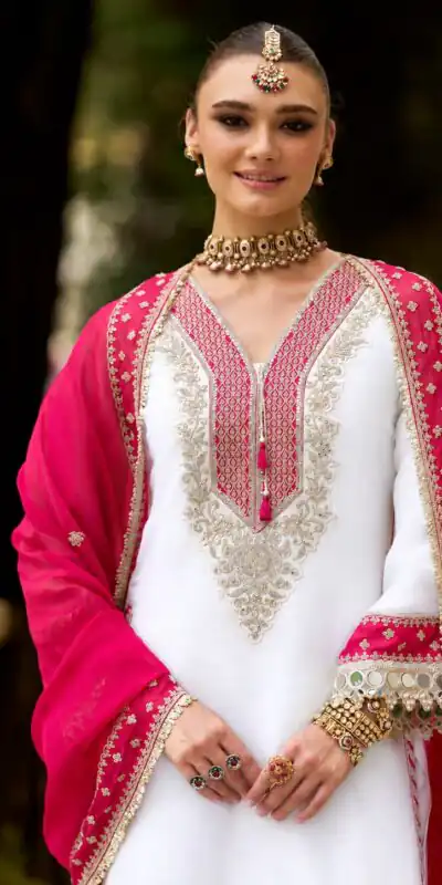 ZSR 3190 White Color Chinon Silk Embroidery Work Salwar Suit . Get it for ₹2349. Delivery 4-6 Working Days. Online Shop now. | Jump Suits, Salwar suit, Designer Suits, Casual Suits, Creative suits, Palazzo Suits, Party Wear Suits, Patiala Suits, Straight Suits