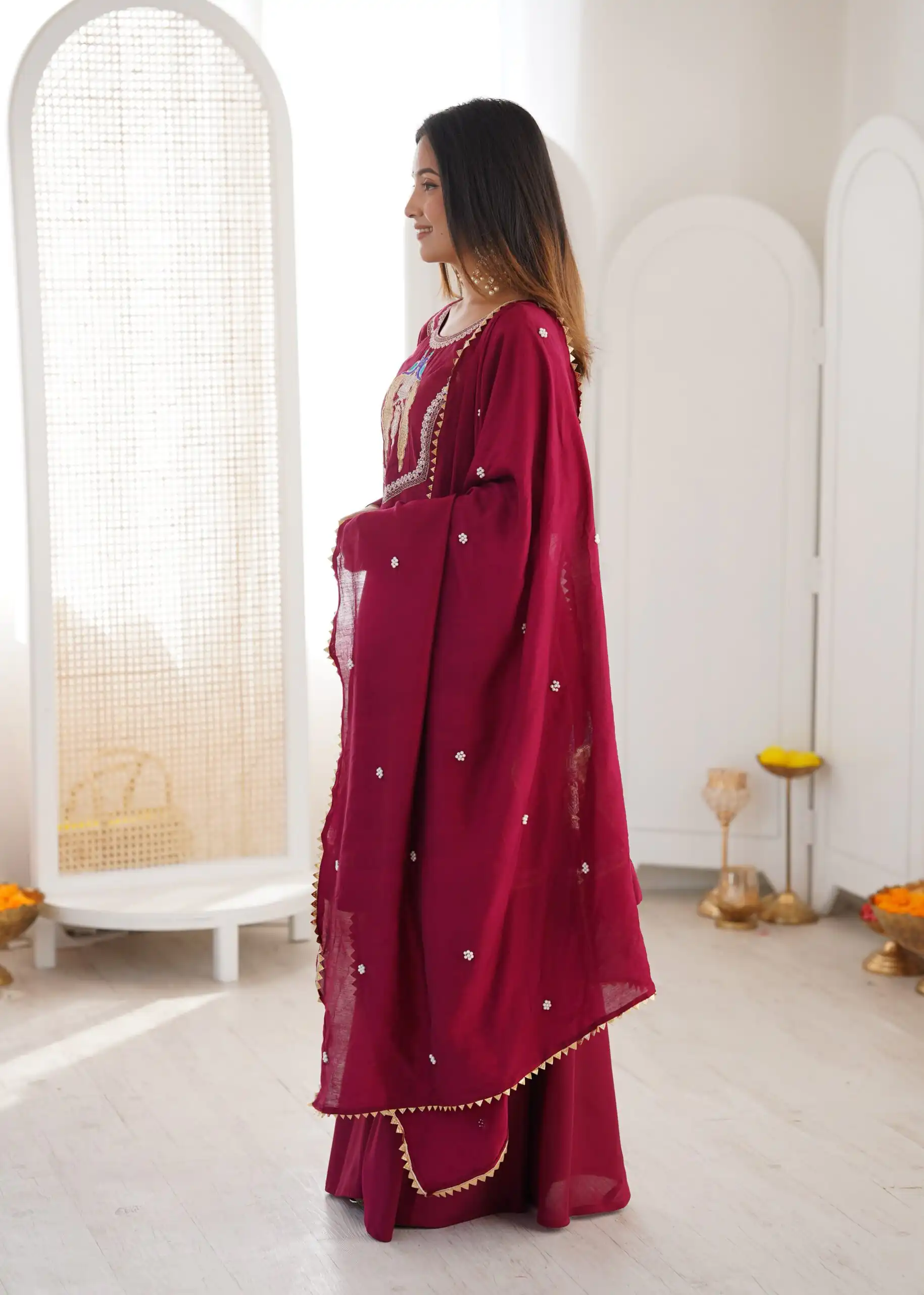 NSR 916 Maroon Roman Silk Salwar Suit with Sequins Work & Embroidery Work. Available at ₹2399 only. Delivery 4-6 Working Days. Shop now. | Jump Suits, Salwar suit, Designer Suits, Casual Suits, Creative suits, Palazzo Suits, Party Wear Suits, Patiala Suits, Straight Suits
