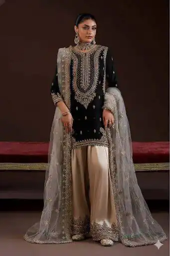 LG 2068 Black Crape Silk Salwar Suit Perfect for Wedding, Party, Onam, Reception, Housewarming – . Grab it for ₹1999. Delivery 4-6 Working Day | Jump Suits, Salwar suit, Designer Suits, Casual Suits, Creative suits, Palazzo Suits, Party Wear Suits, Patiala Suits, Straight Suits
