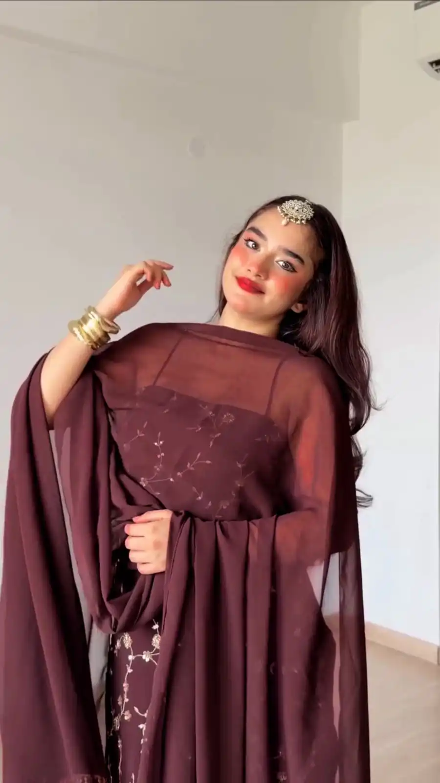 RTC 6067 Brown Faux Georgette Salwar Suit with Mirror Work & Embroidery Work. Get it for ₹2049. Delivery 4-6 Working Days. Shop now. | Jump Suits, Salwar suit, Designer Suits, Casual Suits, Creative suits, Palazzo Suits, Party Wear Suits, Patiala Suits, Straight Suits