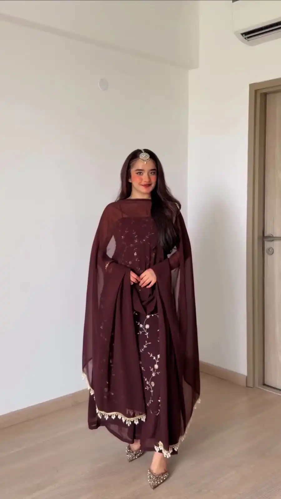 RTC 6067 Brown Faux Georgette Salwar Suit with Mirror Work & Embroidery Work. Get it for ₹2049. Delivery 4-6 Working Days. Shop now. | Jump Suits, Salwar suit, Designer Suits, Casual Suits, Creative suits, Palazzo Suits, Party Wear Suits, Patiala Suits, Straight Suits