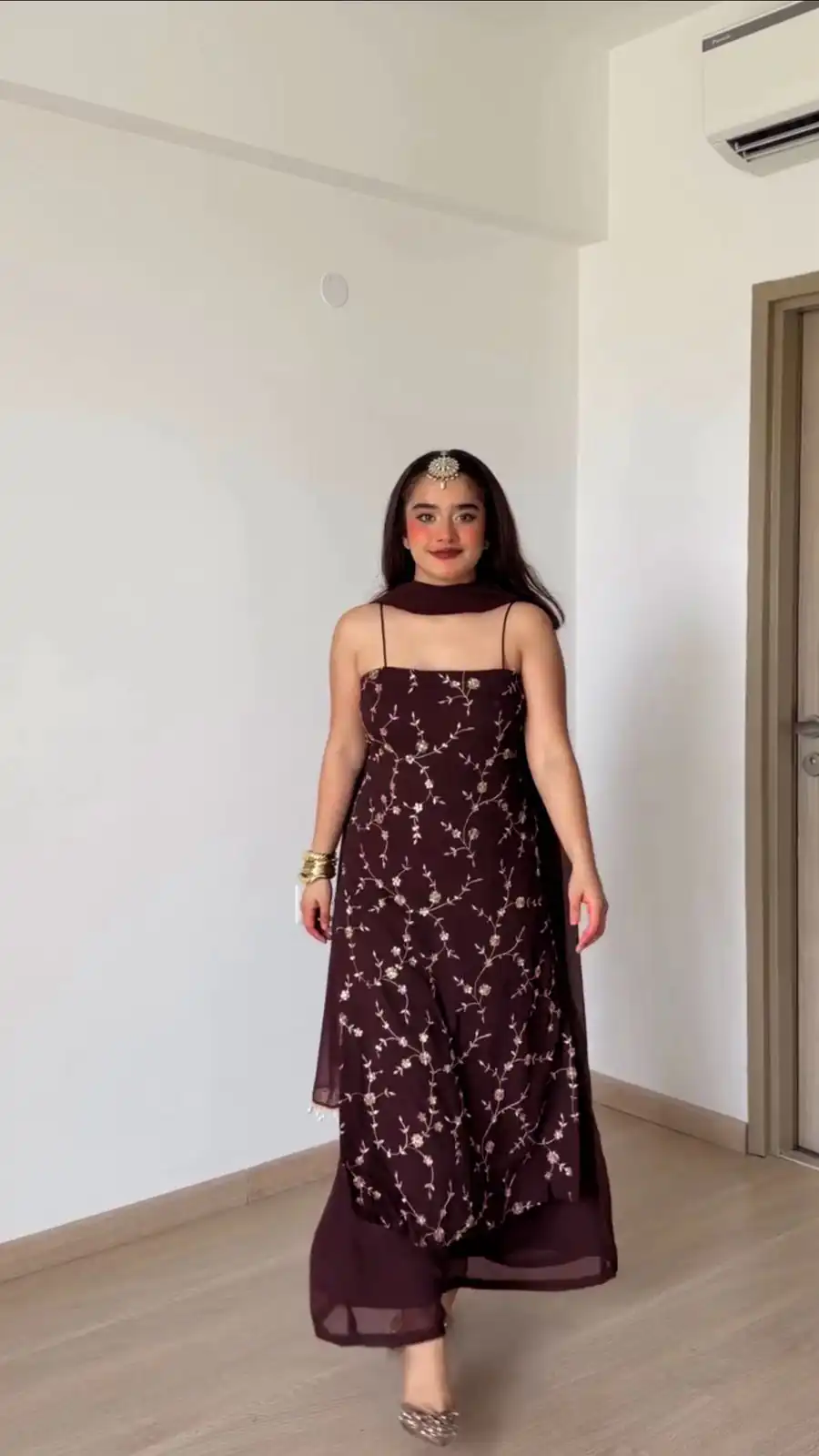RTC 6067 Brown Faux Georgette Salwar Suit with Mirror Work & Embroidery Work. Get it for ₹2049. Delivery 4-6 Working Days. Shop now. | Jump Suits, Salwar suit, Designer Suits, Casual Suits, Creative suits, Palazzo Suits, Party Wear Suits, Patiala Suits, Straight Suits