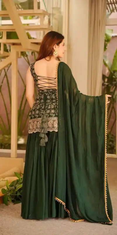 ST 1192 Green Faux Georgette Salwar Suit with Embroidery Work. Available at ₹2349 only. Delivery 4-6 Working Days. Shop now. | Jump Suits, Tops & Bottoms, Track Suits, Trendy Wear, Salwar suit, Designer Suits, Casual Suits, Creative suits, Palazzo Suits, Party Wear Suits, Patiala Suits, Straight Suits