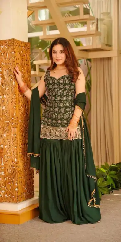 ST 1192 Green Faux Georgette Salwar Suit with Embroidery Work. Available at ₹2349 only. Delivery 4-6 Working Days. Shop now. | Jump Suits, Tops & Bottoms, Track Suits, Trendy Wear, Salwar suit, Designer Suits, Casual Suits, Creative suits, Palazzo Suits, Party Wear Suits, Patiala Suits, Straight Suits