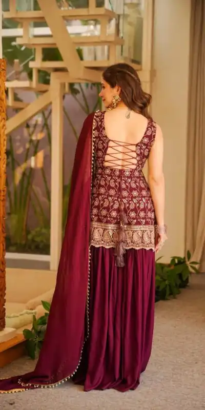 ST 1192 Maroon Faux Georgette Salwar Suit with Embroidery Work. Available at ₹2349 only. Delivery 4-6 Working Days. Shop now. | Jump Suits, Tops & Bottoms, Track Suits, Trendy Wear, Salwar suit, Designer Suits, Casual Suits, Creative suits, Palazzo Suits, Party Wear Suits, Patiala Suits, Straight Suits