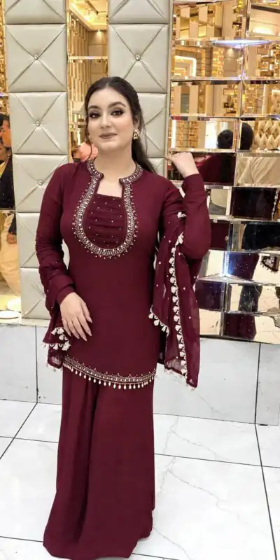 KD 1646 Maroon Georgette Salwar Suit with Mirror Work & Embroidery Work. Get it for ₹2149. Delivery 4-6 Working Days. Shop now. | Jump Suits, Salwar suit, Designer Suits, Casual Suits, Creative suits, Palazzo Suits, Party Wear Suits, Patiala Suits, Straight Suits