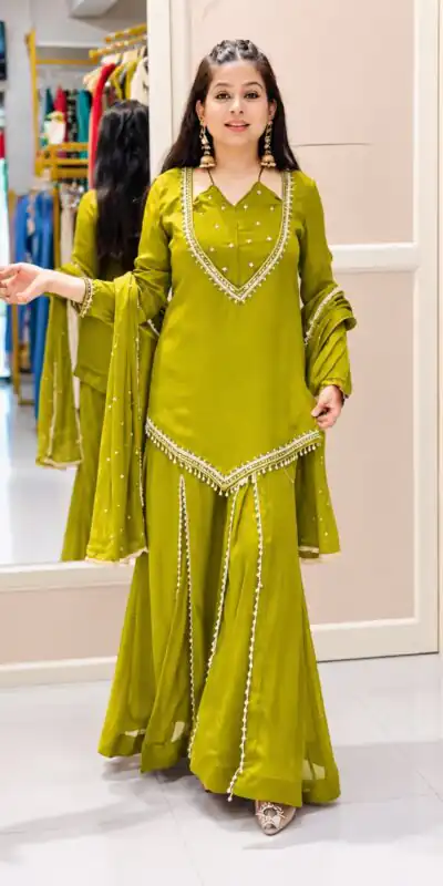JF 054 Mehendi Color Roman Silk Salwar Suit with Embroidery Work. Available at ₹2399 only. Delivery 4-6 Working Days. Shop now. | Jump Suits, Salwar suit, Designer Suits, Casual Suits, Creative suits, Palazzo Suits, Party Wear Suits, Patiala Suits, Straight Suits