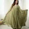 JF 056 Sage Green Faux Georgette Salwar Suit with Mirror Work & Embroidery Work. Get it for ₹2349. Delivery 4-6 Working Days. Shop now. | Jump Suits, Salwar suit, Designer Suits, Casual Suits, Creative suits, Palazzo Suits, Party Wear Suits, Patiala Suits, Straight Suits