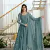 KD 1641 Teal in Salsa Silk Embroidery Work & Sequins Work Gown . Get it for ₹2899. Delivery 4-6 Working Days. Online Shop now. | Gowns, Bollywood Gowns, Creative Gowns, Designer Gowns, Embroidered Gowns, Party Wear Gowns