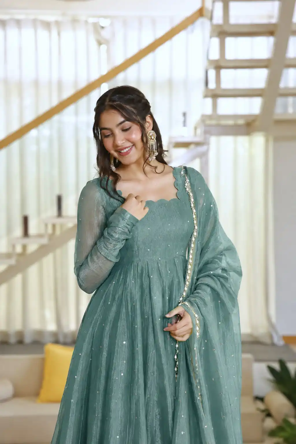 KD 1641 Teal in Salsa Silk Embroidery Work & Sequins Work Gown . Get it for ₹2899. Delivery 4-6 Working Days. Online Shop now. | Gowns, Bollywood Gowns, Creative Gowns, Designer Gowns, Embroidered Gowns, Party Wear Gowns