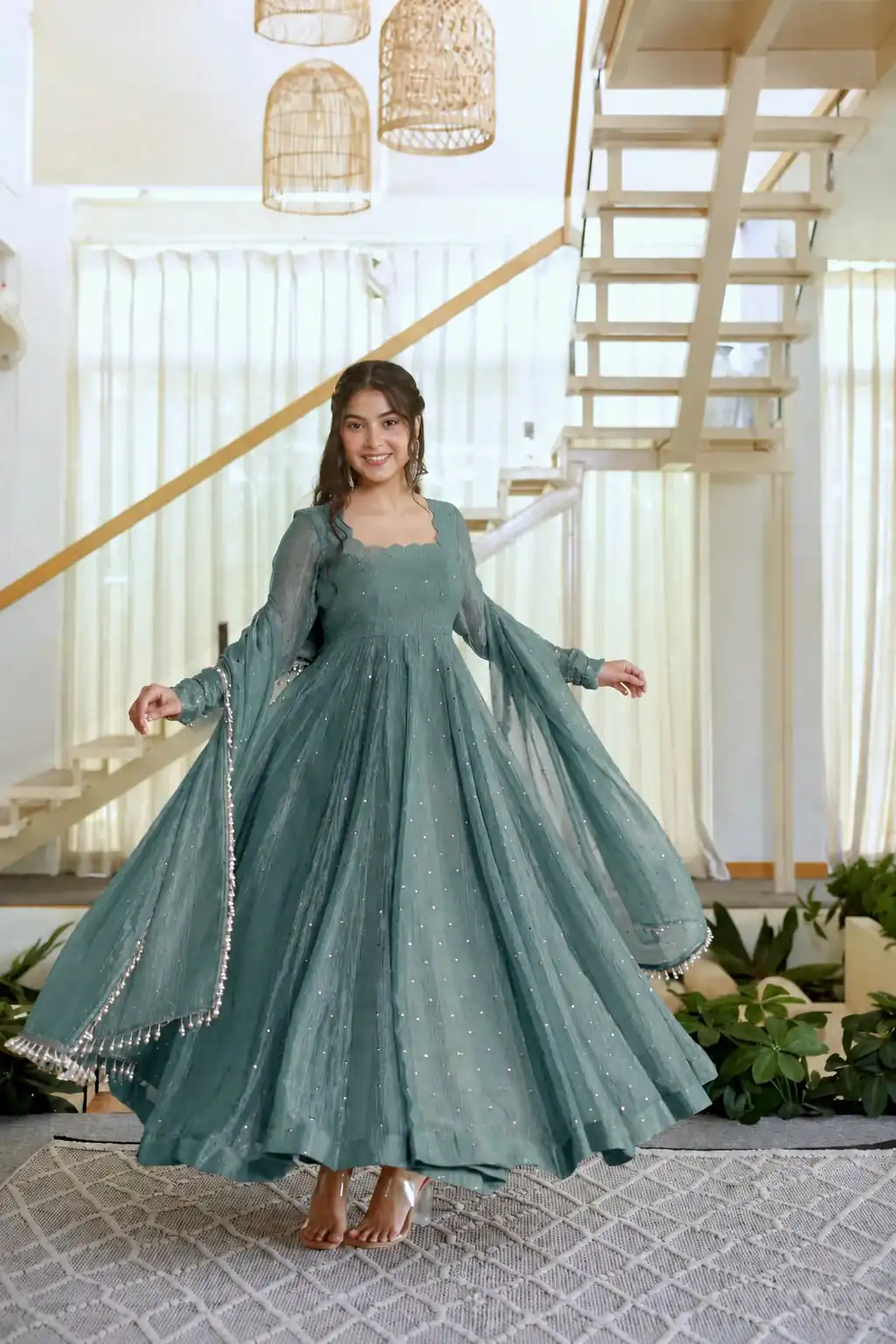 KD 1641 Teal in Salsa Silk Embroidery Work & Sequins Work Gown . Get it for ₹2899. Delivery 4-6 Working Days. Online Shop now. | Gowns, Bollywood Gowns, Creative Gowns, Designer Gowns, Embroidered Gowns, Party Wear Gowns