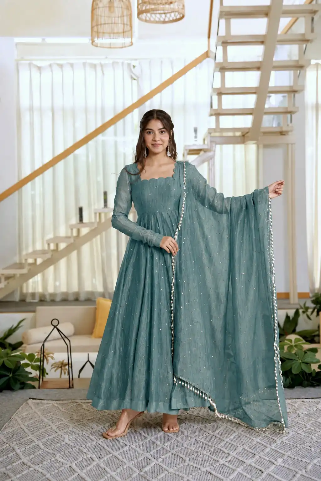 KD 1641 Teal in Salsa Silk Embroidery Work & Sequins Work Gown . Get it for ₹2899. Delivery 4-6 Working Days. Online Shop now. | Gowns, Bollywood Gowns, Creative Gowns, Designer Gowns, Embroidered Gowns, Party Wear Gowns