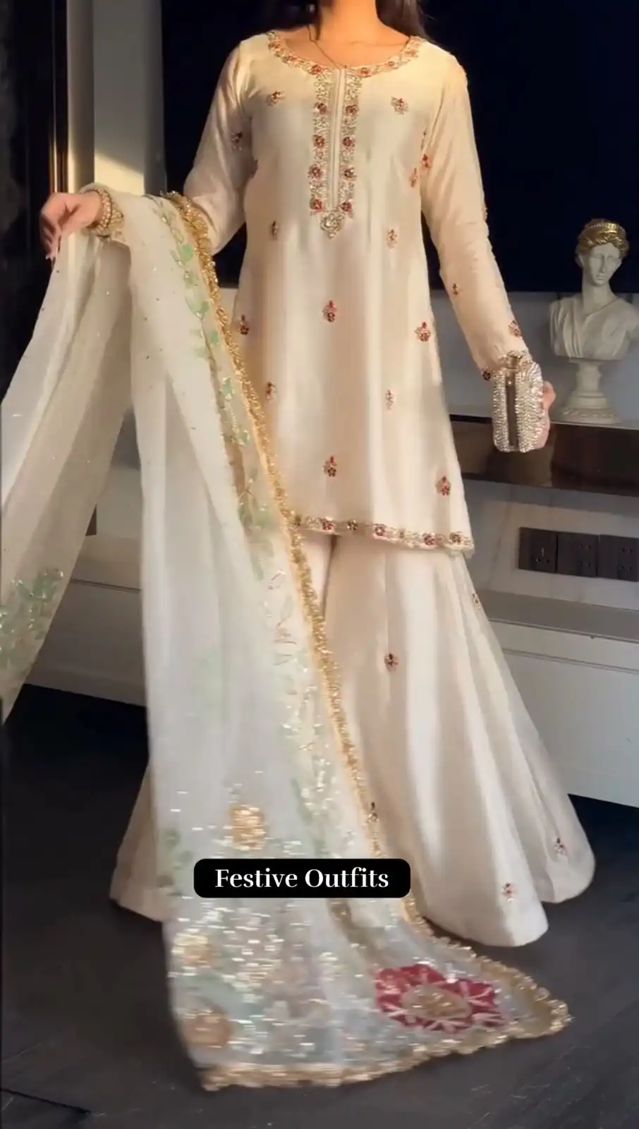 ST 1204 White Faux Georgette Salwar Suit with Embroidery Work. Available at ₹2249 only. Delivery 4-6 Working Days. Shop now. | Jump Suits, Tops & Bottoms, Track Suits, Trendy Wear, Salwar suit, Designer Suits, Casual Suits, Creative suits, Palazzo Suits, Party Wear Suits, Patiala Suits, Straight Suits