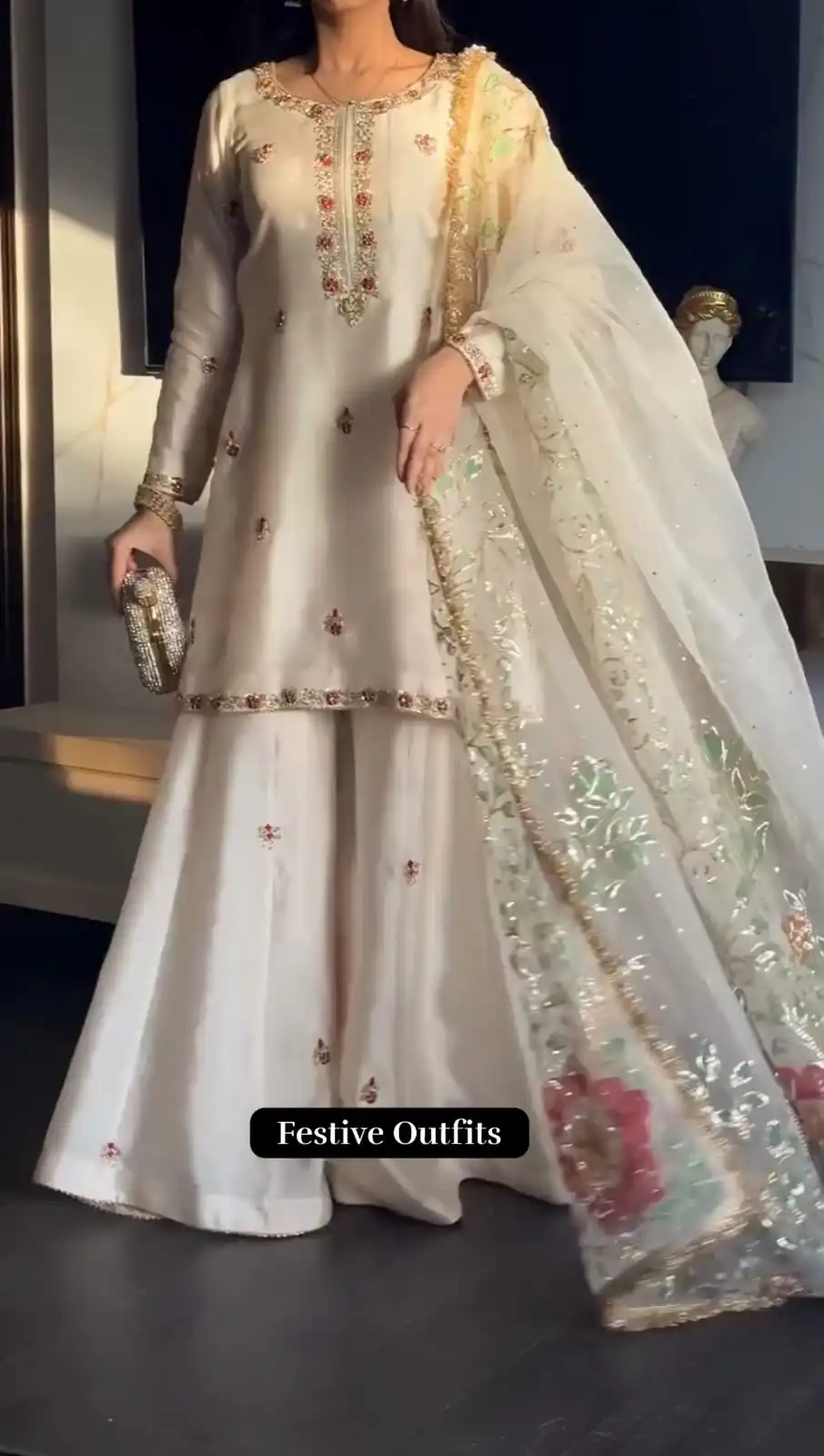 ST 1204 White Faux Georgette Salwar Suit with Embroidery Work. Available at ₹2249 only. Delivery 4-6 Working Days. Shop now. | Jump Suits, Tops & Bottoms, Track Suits, Trendy Wear, Salwar suit, Designer Suits, Casual Suits, Creative suits, Palazzo Suits, Party Wear Suits, Patiala Suits, Straight Suits