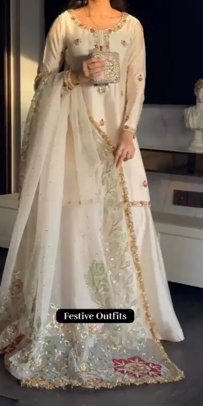 ST 1204 White Faux Georgette Salwar Suit with Embroidery Work. Available at ₹2249 only. Delivery 4-6 Working Days. Shop now. | Jump Suits, Tops & Bottoms, Track Suits, Trendy Wear, Salwar suit, Designer Suits, Casual Suits, Creative suits, Palazzo Suits, Party Wear Suits, Patiala Suits, Straight Suits