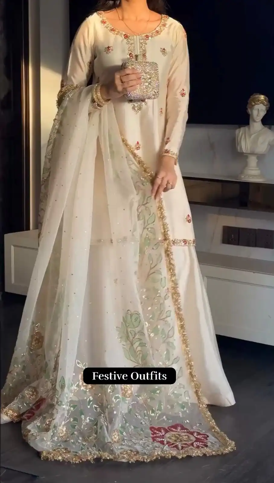 ST 1204 White Faux Georgette Salwar Suit with Embroidery Work. Available at ₹2249 only. Delivery 4-6 Working Days. Shop now. | Jump Suits, Tops & Bottoms, Track Suits, Trendy Wear, Salwar suit, Designer Suits, Casual Suits, Creative suits, Palazzo Suits, Party Wear Suits, Patiala Suits, Straight Suits