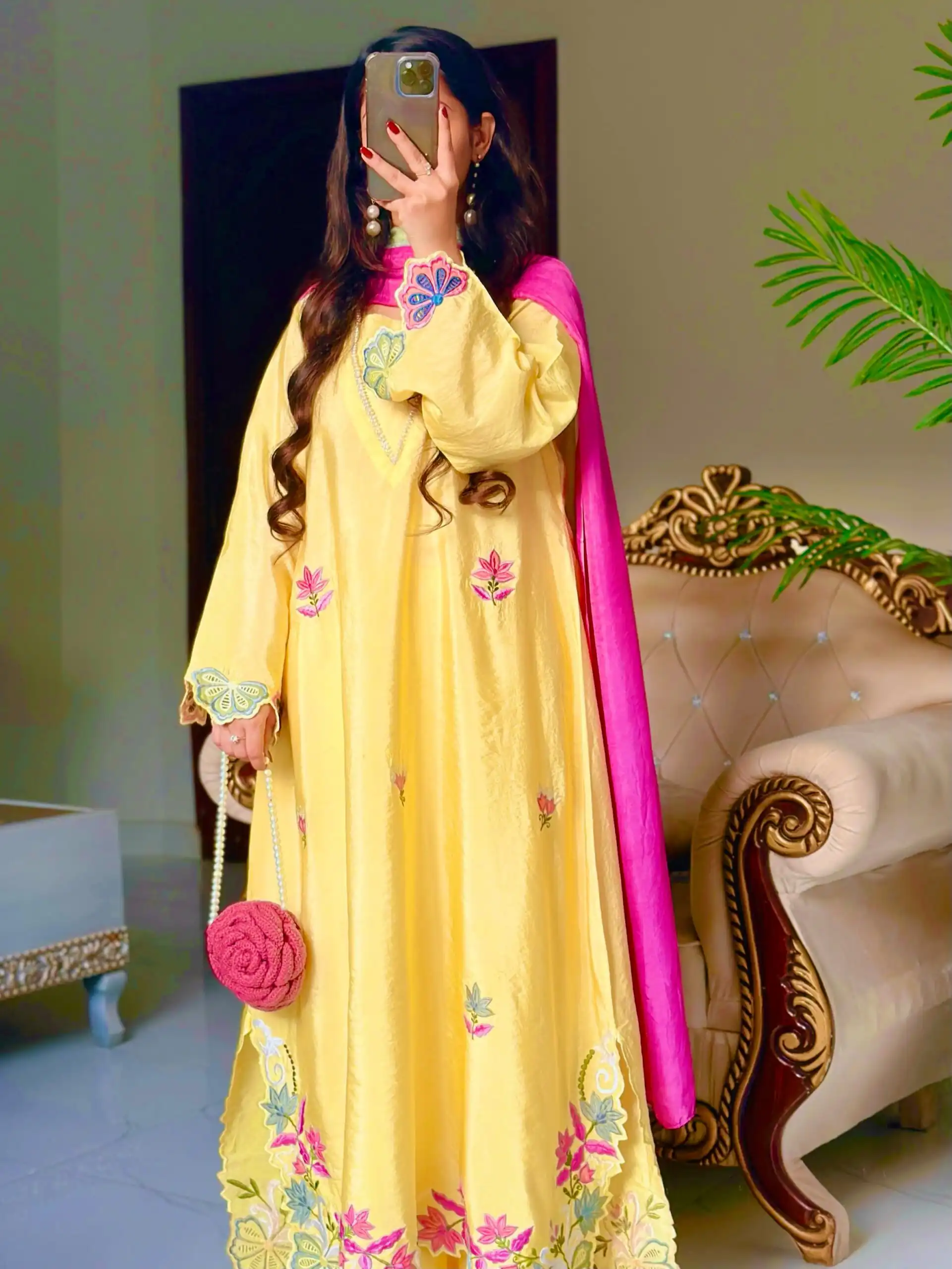 MF 544 Yellow Ho Silk Salwar Suit with Sequins Work & Embroidery Work. Grab it for ₹2349. Delivery 4-6 Working Days. Shop now. | Jump Suits, Salwar suit, Designer Suits, Casual Suits, Creative suits, Palazzo Suits, Party Wear Suits, Patiala Suits, Straight Suits