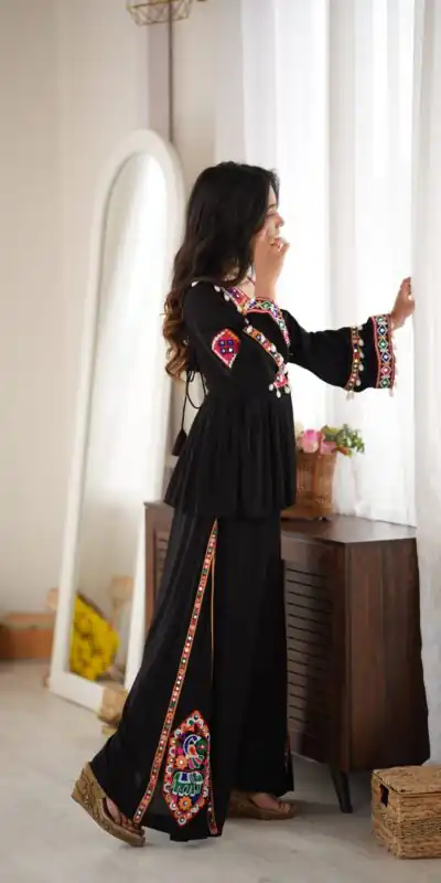 SP 93 Black Rayon Salwar Suit with Embroidery Work & Thread Embroidery. Best Price ₹2149. Delivery 4-6 Working Days. Shop now. | Jump Suits, Salwar suit, Designer Suits, Casual Suits, Creative suits, Palazzo Suits, Party Wear Suits, Patiala Suits, Straight Suits
