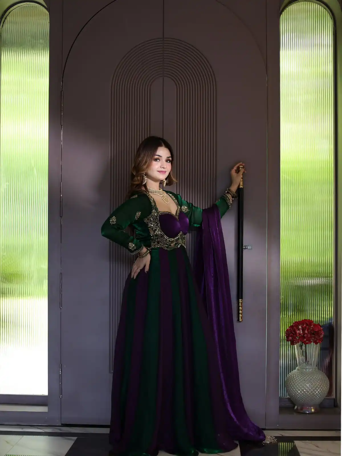 ND 5072 Purple Fendy Silk Gown with Embroidery Work & Sequins Work. Special Price ₹2849. Delivery 4-6 Working Days. Shop now. | Gowns, Bollywood Gowns, Creative Gowns, Designer Gowns, Embroidered Gowns, Party Wear Gowns