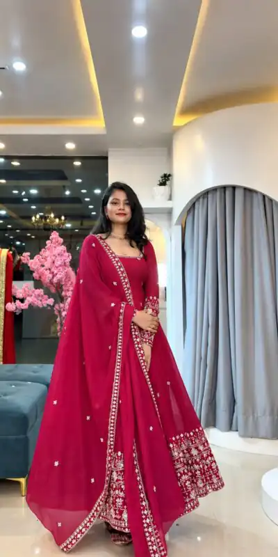 SSR 544 Pink in Crunchy Silk Embroidery Work & Lace Work Gown . Special Price ₹2399. Delivery 4-6 Working Days. Shop now. | Gowns, Bollywood Gowns, Creative Gowns, Designer Gowns, Embroidered Gowns, Party Wear Gowns
