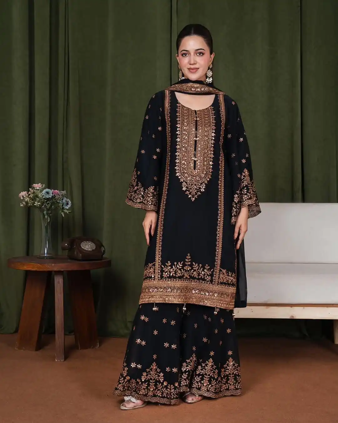 NSR 890 Black Fendy Silk Salwar Suitwith Embroidery Work & Lace Work. Now at just ₹2399. Delivery 4-6 Working Days. Shop now. | Jump Suits, Salwar suit, Designer Suits, Casual Suits, Creative suits, Palazzo Suits, Party Wear Suits, Patiala Suits, Straight Suits