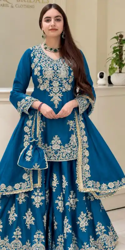 MT 1079 Blue Natural Silk Salwar Suit with Sequins Work & Embroidery Work. Special Price ₹2449. Delivery 4-6 Working Days. Shop now. | Jump Suits, Salwar suit, Designer Suits, Casual Suits, Creative suits, Palazzo Suits, Party Wear Suits, Patiala Suits, Straight Suits