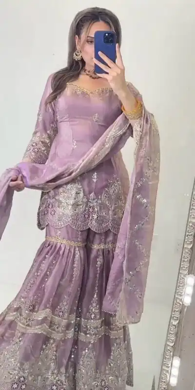 NF 1297 Lavender Fendy Silk Salwar Suitwith Embroidery Work & Lace Work. Now at just ₹2799. Delivery 4-6 Working Days. Shop now. | Jump Suits, Salwar suit, Designer Suits, Casual Suits, Creative suits, Palazzo Suits, Party Wear Suits, Patiala Suits, Straight Suits