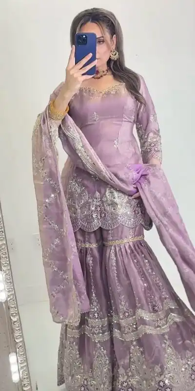 NF 1297 Lavender Fendy Silk Salwar Suitwith Embroidery Work & Lace Work. Now at just ₹2799. Delivery 4-6 Working Days. Shop now. | Jump Suits, Salwar suit, Designer Suits, Casual Suits, Creative suits, Palazzo Suits, Party Wear Suits, Patiala Suits, Straight Suits